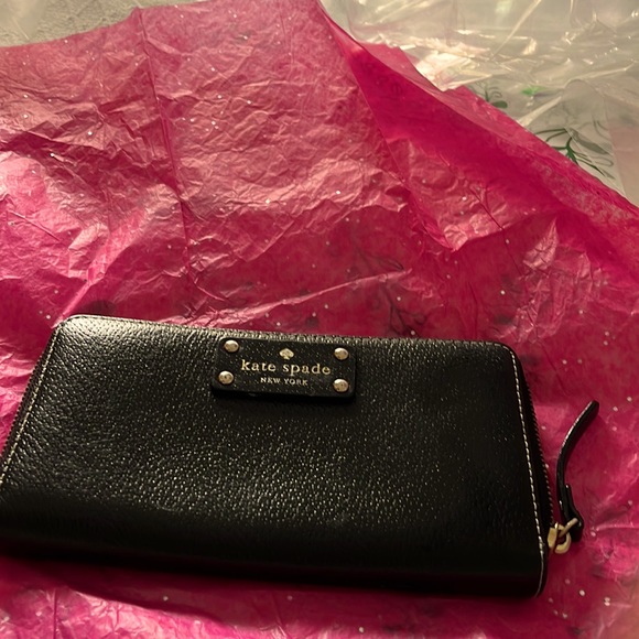 kate spade Other - Kate Spade New York black Wallet. Pink and V tan inside. Gently used